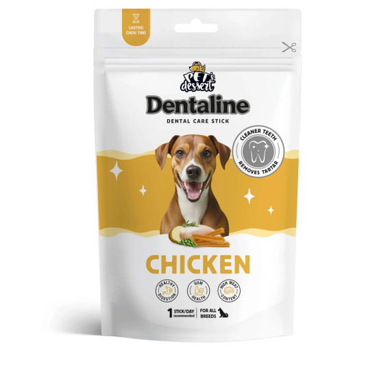 Pets Dessert Dentaline Chicken recompense dentare pentru caini adulti 120 g